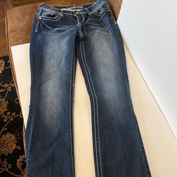 Maurices boot cut jeans size 3/4 regular white stitching - Picture 6 of 9